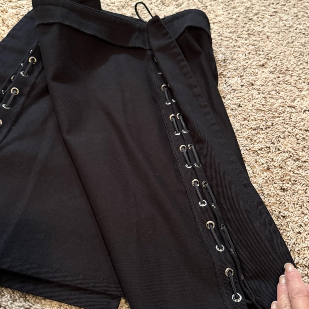 Vtg RALPH LAUREN Black Side Lace-Up ‎ Mini Skirt Y2K Women's 4 Never Worn - Picture 11 of 11